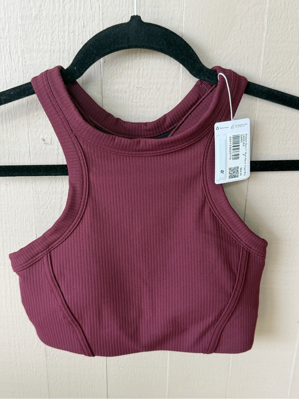 Lululemon Ribbed Nulu High-Neck Yoga Bra - Garnet Sz 4 NWT
